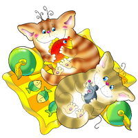 sleepover party cats